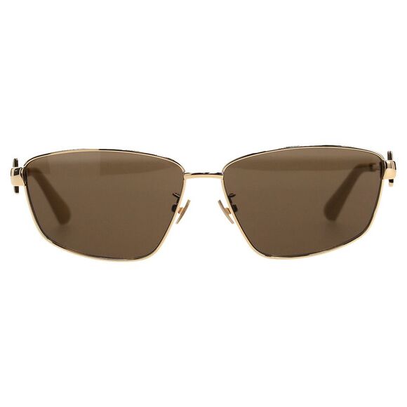 Bottega Veneta BV1185S Square-Framed Sunglasses in Gold Metal - Picture 1 of 9